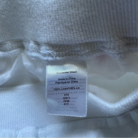 Coldwater Creek Pants Pull On Elastic Waist 100% Linen White 16 - Picture 8 of 12